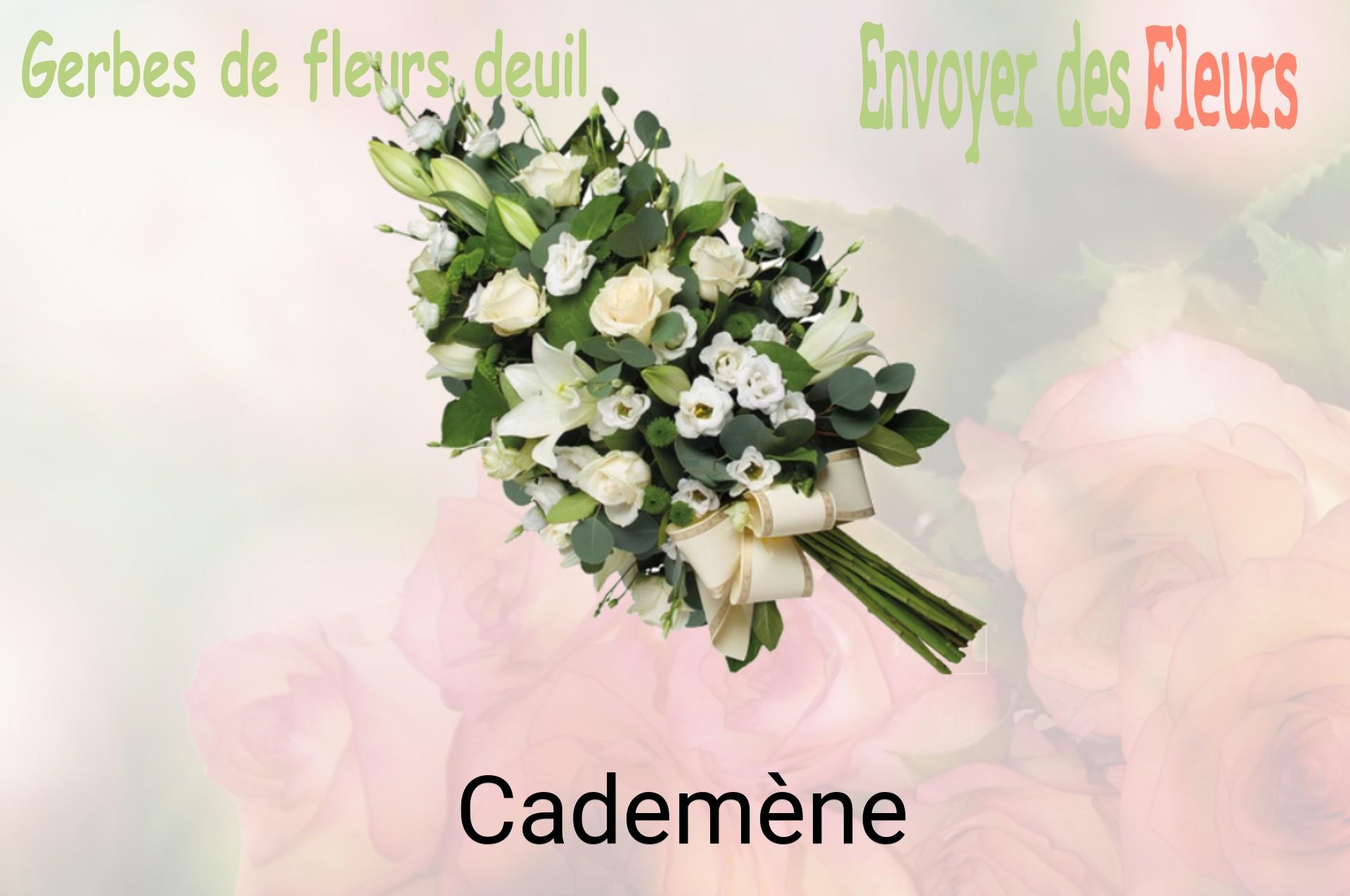 Gerbe de fleurs de deuil livrée à Cademène